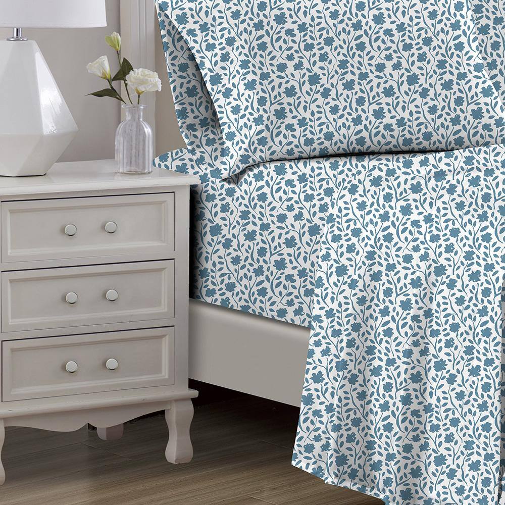 Alt View 1. RT Designers Collection - RT Designers Collection Edina 1000 Thread Count CVC Ultra Soft Sheet Set Blue Queen - Blue.