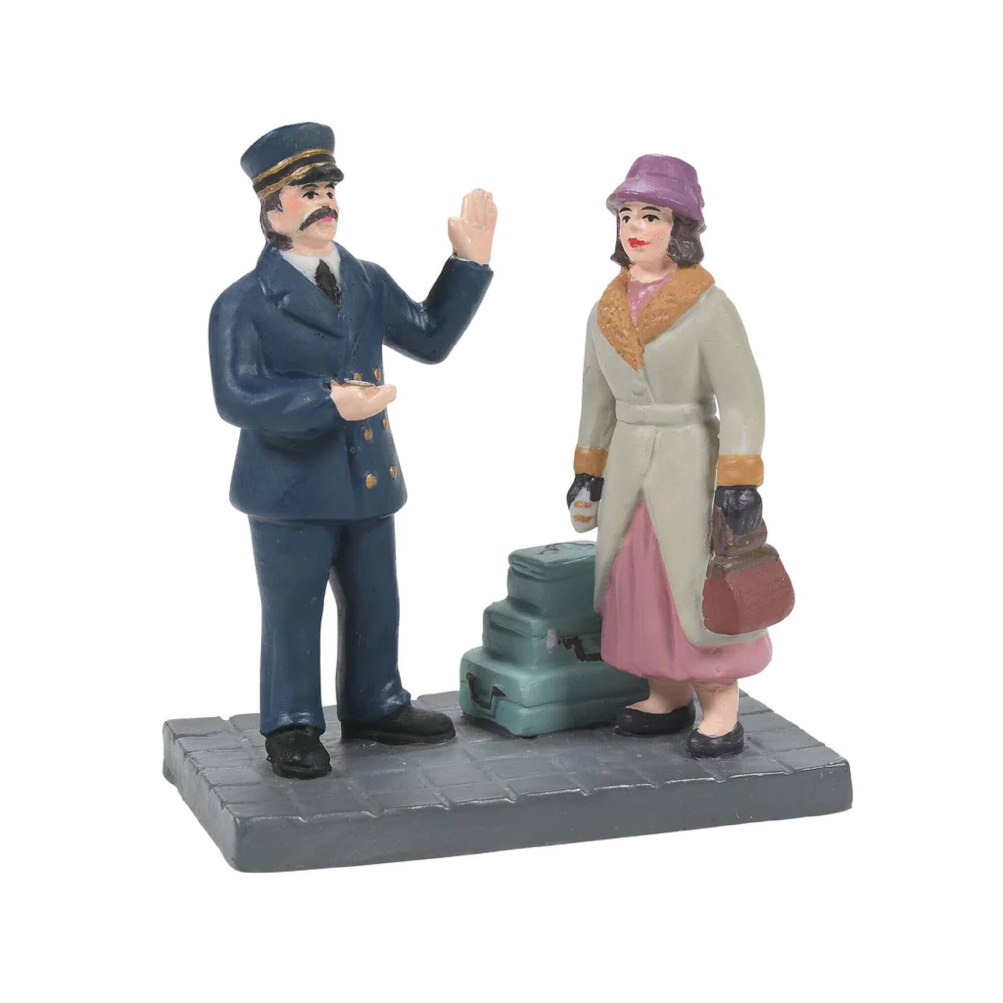 Department 56 - Christmas In The City Calling for a Porter Figurines #6011381 - Blue
