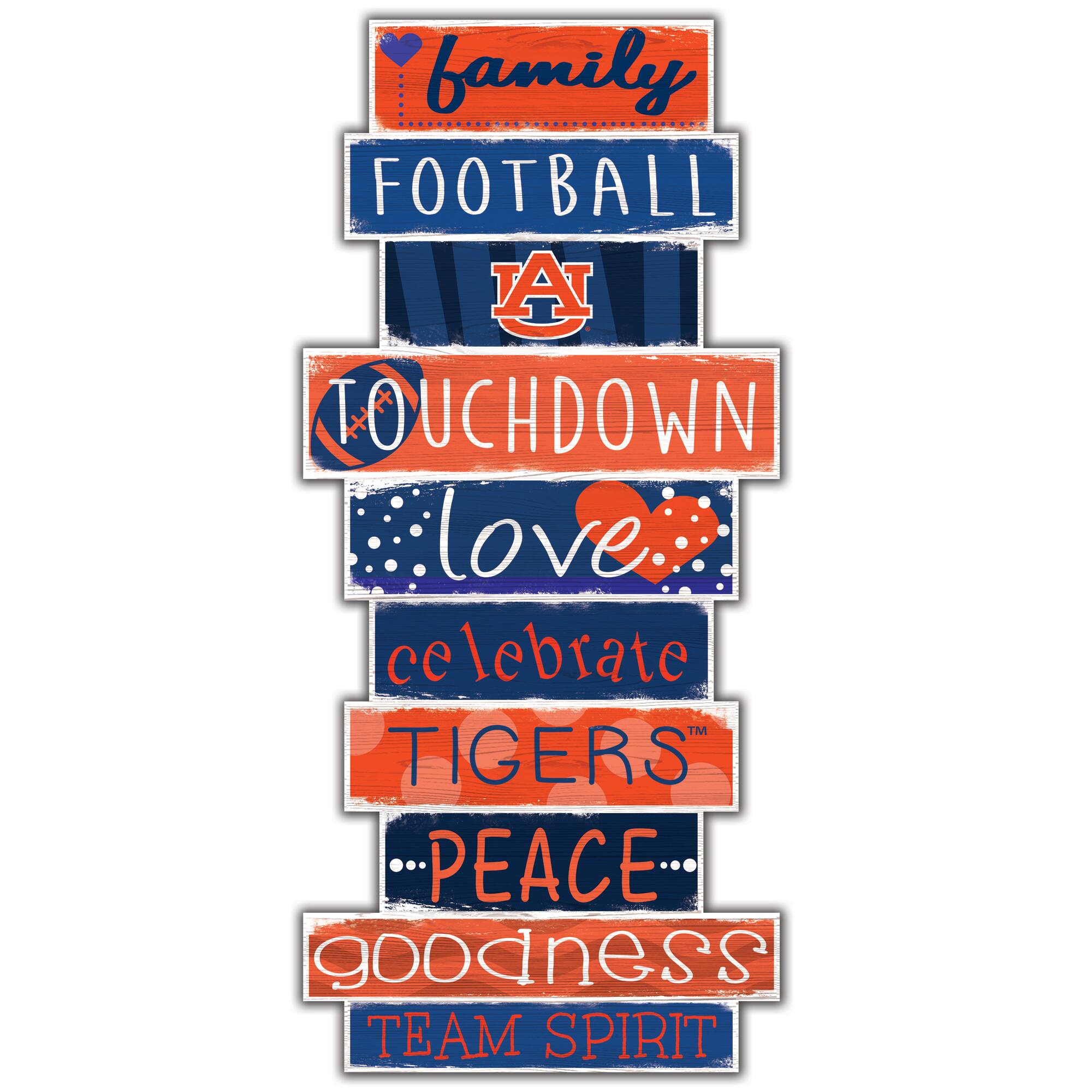 Auburn Tigers 5'' x 24'' Celebrations Stack Sign