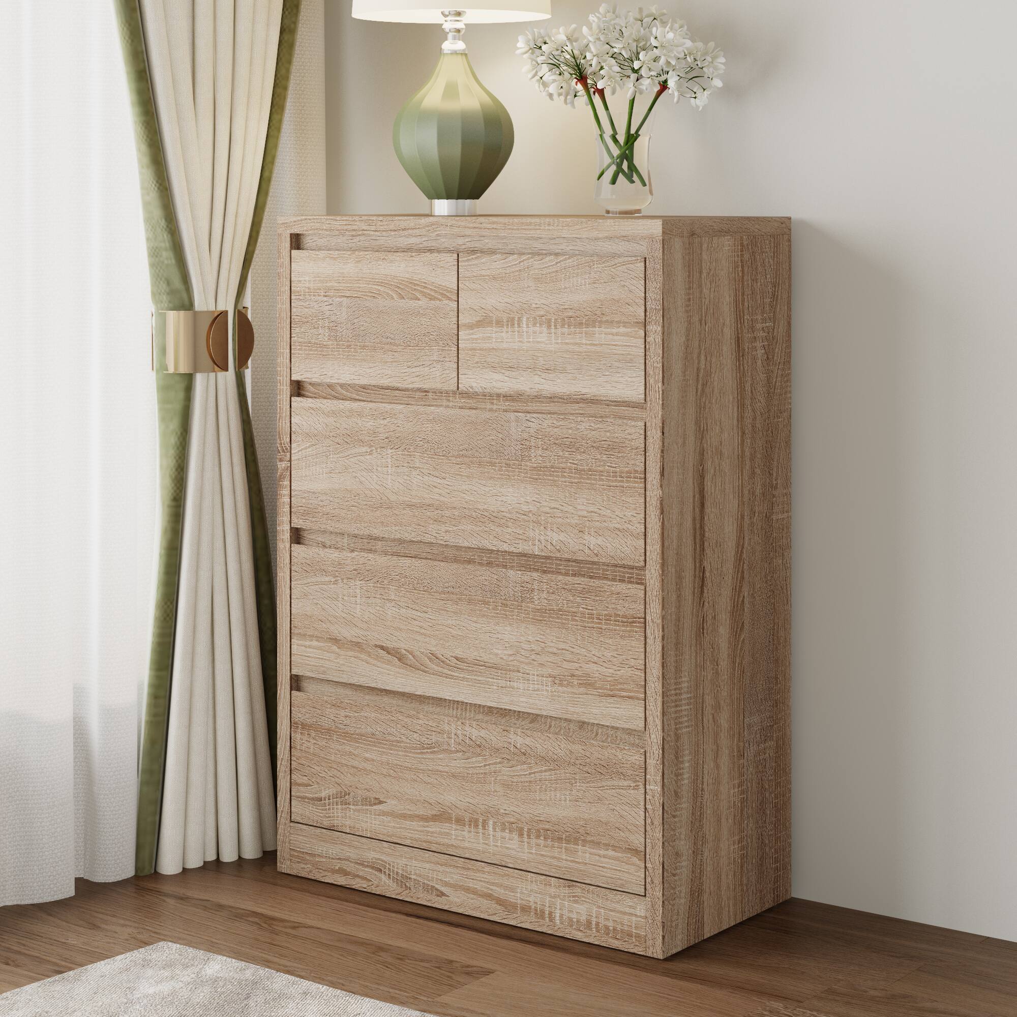 Alt View 4. Famapy - Famapy NFC - Locked Nightstand: Hidden Storage & Anti - Tipping Safety - Wooden.