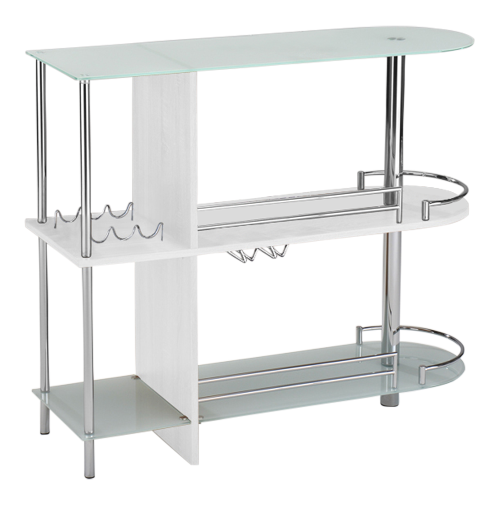 Back. Kings Brand Furniture - Kings Brand Furniture Bar Table with Two Tempered Glass Shelves and Wine Rack - White.