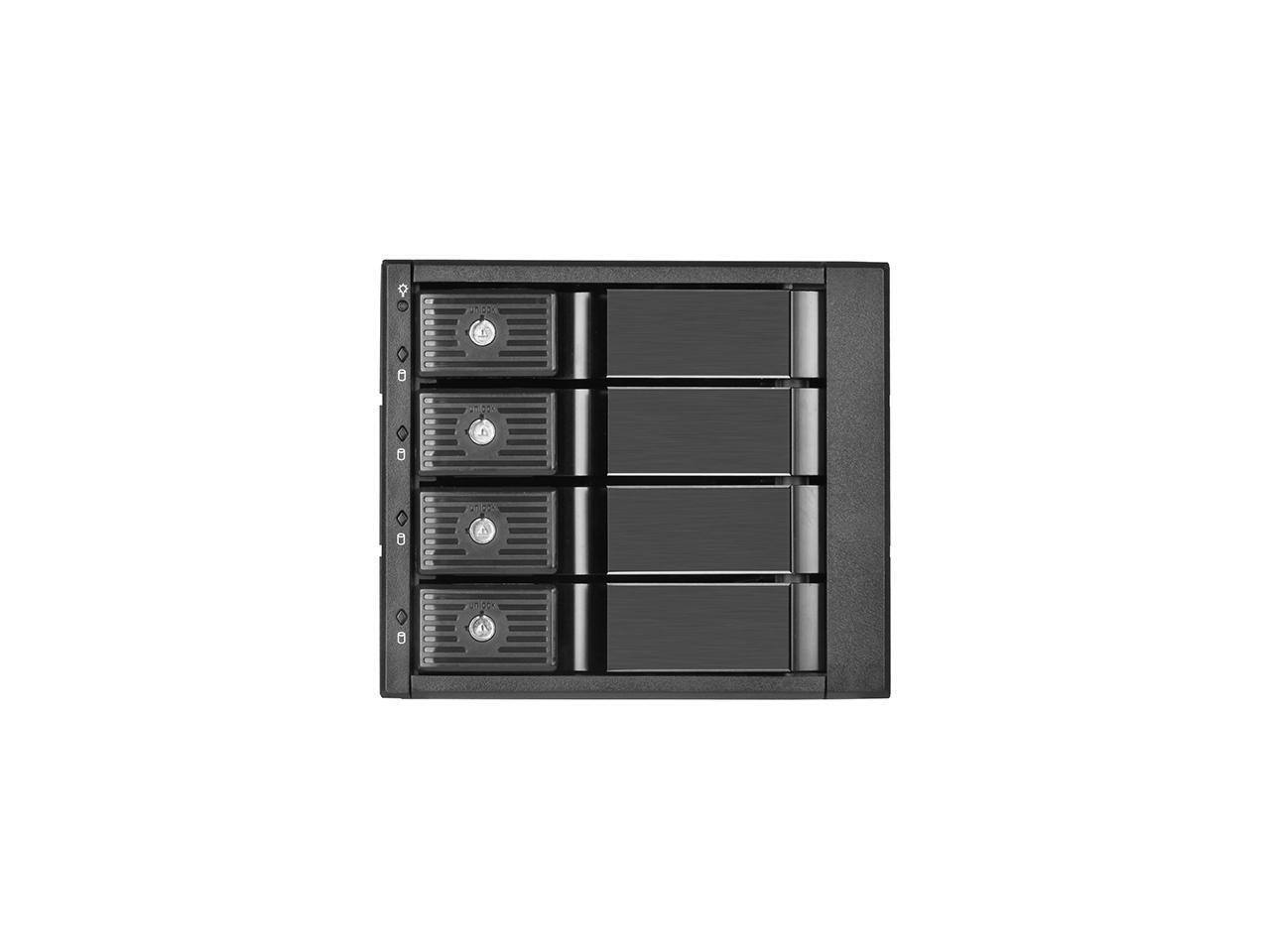 Alt View 1. SilverStone - Three 5.25" device bay to four 3.5" SAS-12G / SATA 6Gbit/s trayless hot-swap cage.