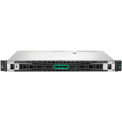 Front. HPE Aruba - HPE ProLiant DL20 Gen11 6333P 3.1GHz 6-Core 1P 1x32GB 4SFF MR408i-o 1GbE 2x1.2TB SAS HDD 2x500W PS Rack Server - Black.