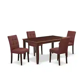 East West Furniture - 5 Piece Dining Set - Red