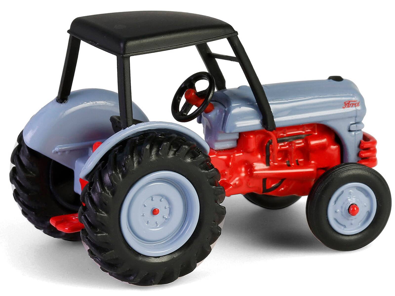 Left. Greenlight - 1952 Ford 8N Tractor Red and Gray with Black Canopy "Down on the Farm" Series 10 1/64 Diecast Model by Greenlight - Red and Gray with Black.
