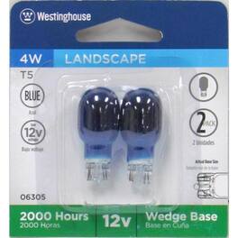 Westinghouse - 4 W T5 Specialty Incandescent Bulb Wedge Blue 2 pk