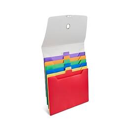 Staples - Plastic Accordion File, 6-Pocket, Letter Size - Multicolor