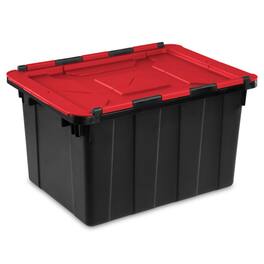 Sterilite - 12 Gallon Hinged Lid Industrial Tote, Stackable Storage Bin, 18 Pack