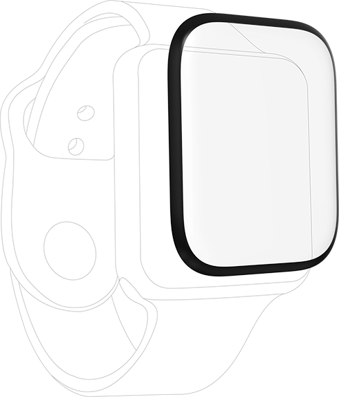 Front. ZAGG - Zagg Glass Fusion Screen Protector Anti-Microbial - Apple Watch Series 7 (45mm) - Clear.
