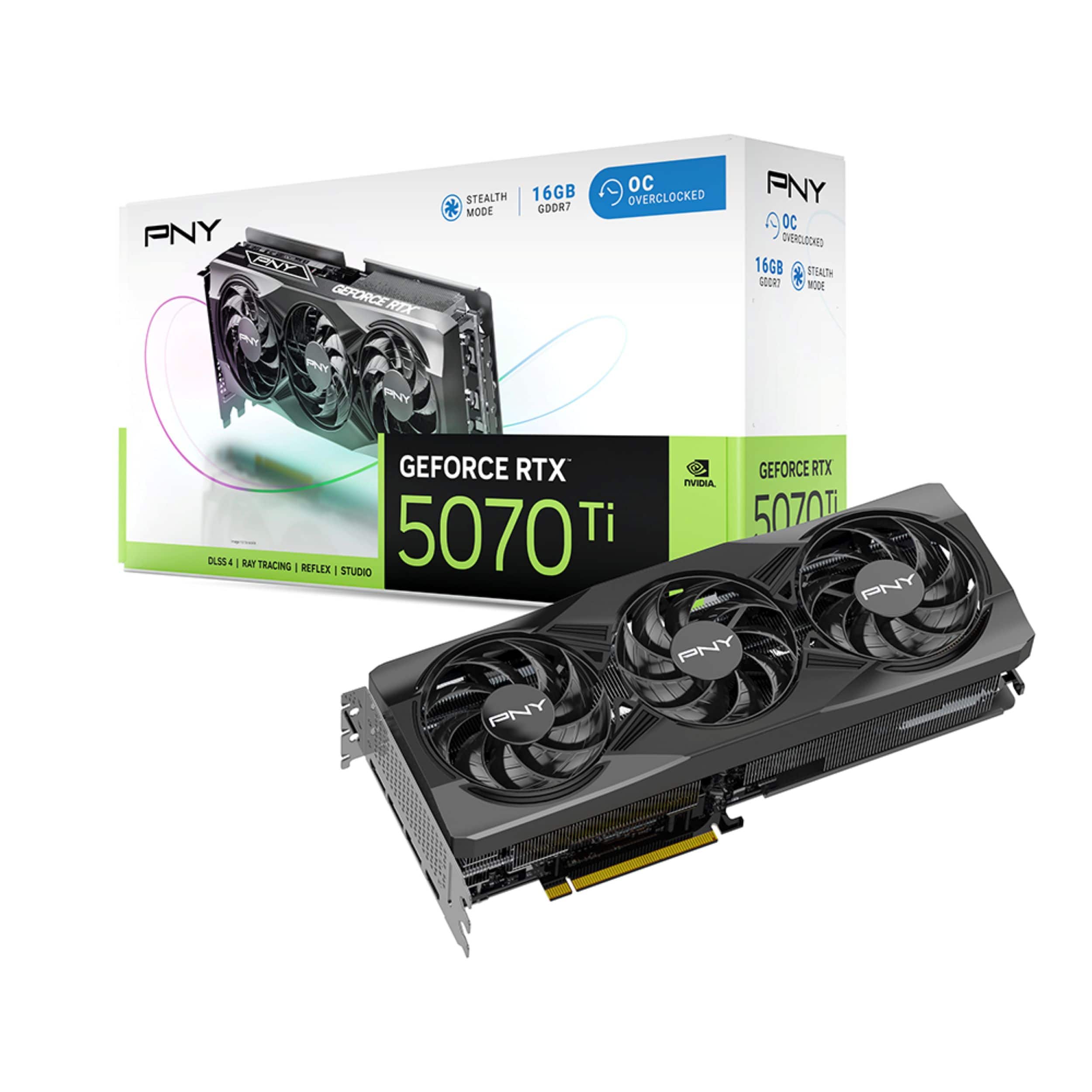 PNY NVIDIA GeForce RTX 5070 Ti Overclocked 16GB GDDR7 PCI Express