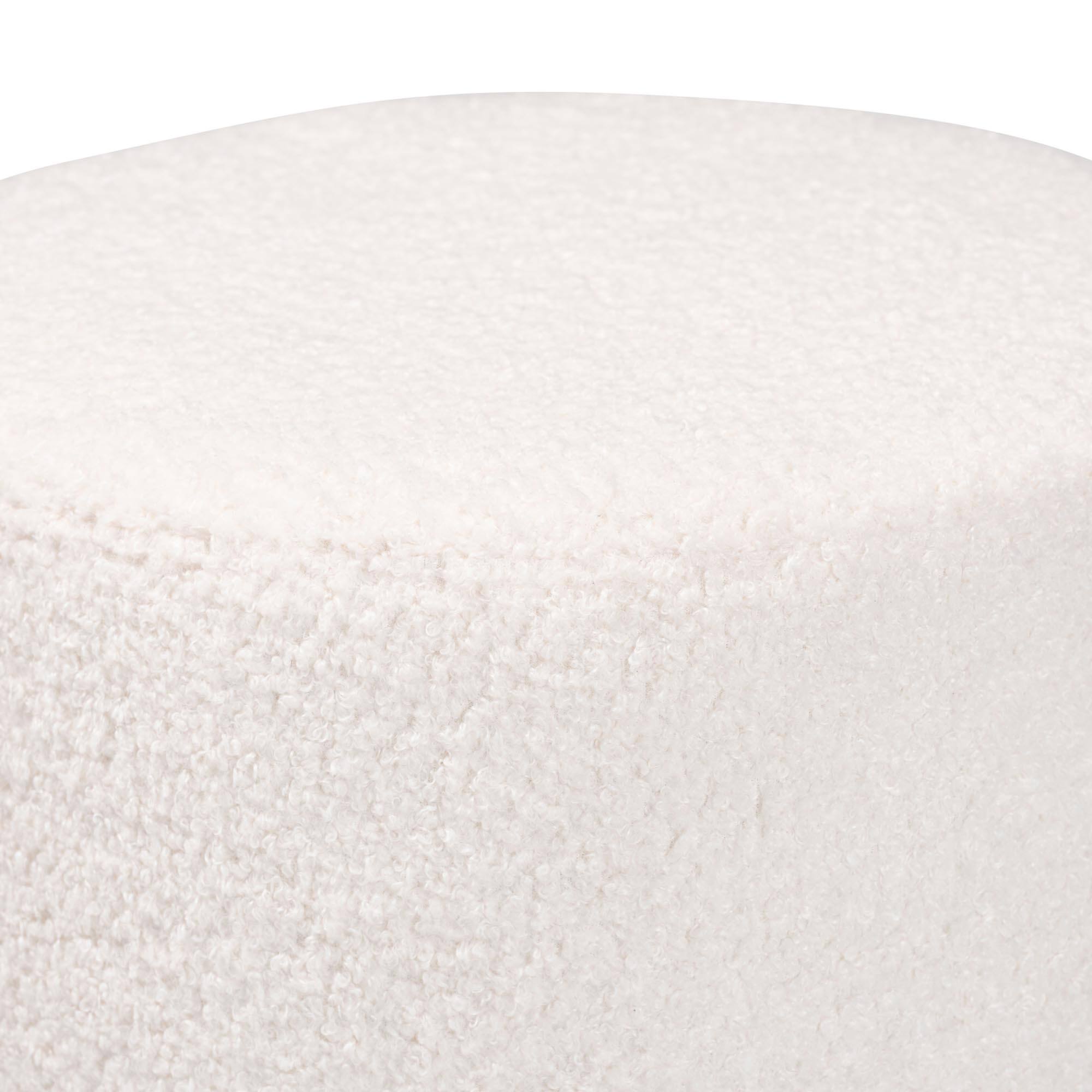 Angle. Baxton Studio - Tori Modern and Contemporary Boucle Upholstered Ottoman - Ivory.