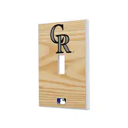 Keyscaper - Colorado Rockies Baseball Bat Design Single Toggle Light Switch Plate - Multicolor