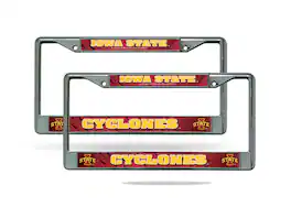 Rico Industries - Iowa State Cyclones Chrome Metal License Plate Frame - Set of 2 Frames - Multi