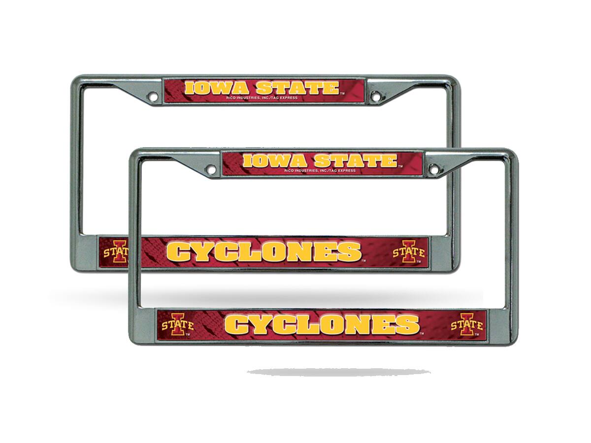 Iowa State Cyclones Chrome Metal License Plate Frame - Set of 2 Frames