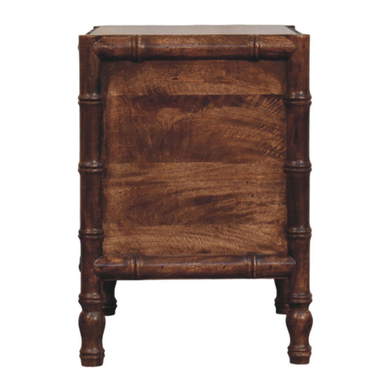 Alt View 7. Artisan Furniture - Artisan Furniture Solid Wood Bamboo Frame Nightstand in Roasted Almond - Brown.