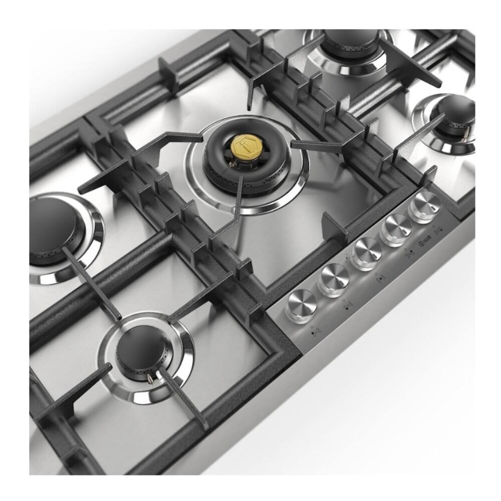 Alt View 3. ILVE - ILVE Professional Plus II Series 36 in. Gas Cooktop with 5 Sealed Burners (Natural Gas, Satin Trim) - Stainless Steel.
