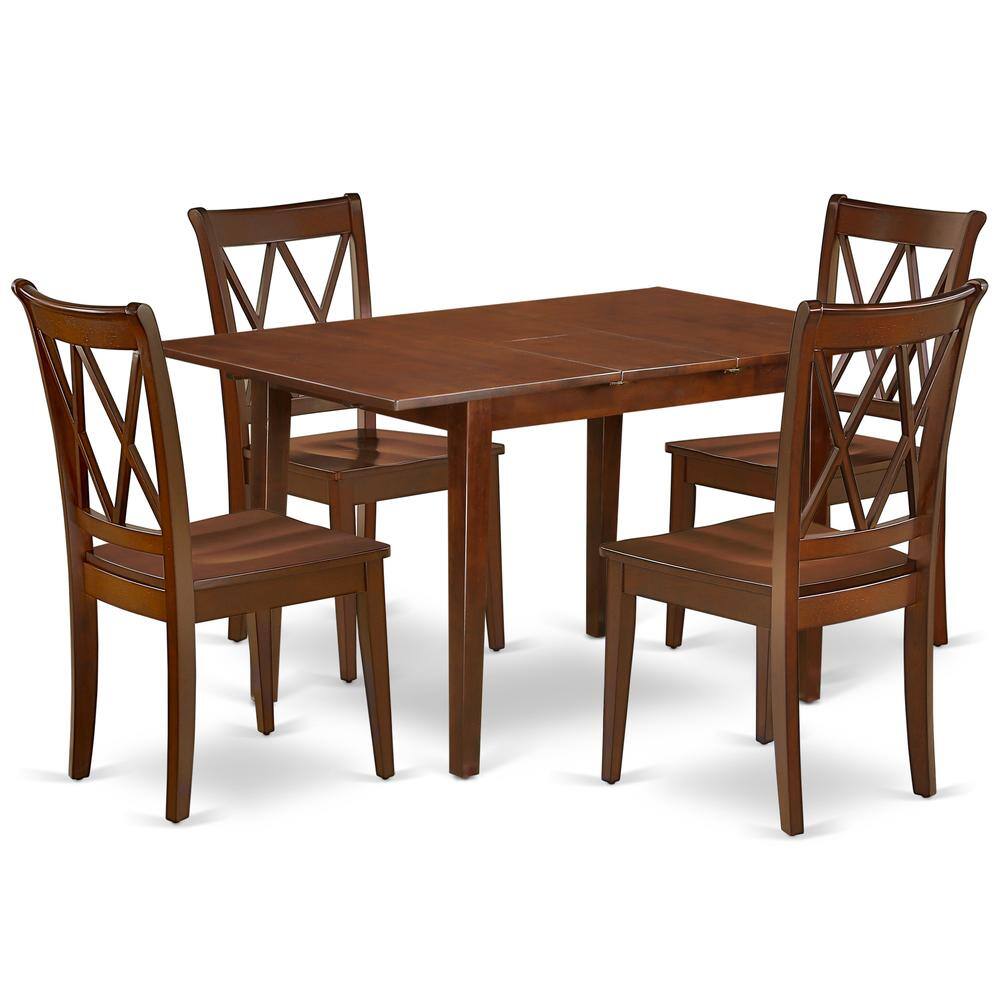 Back. East West Furniture - Dining Room Set Mahogany - Brown.