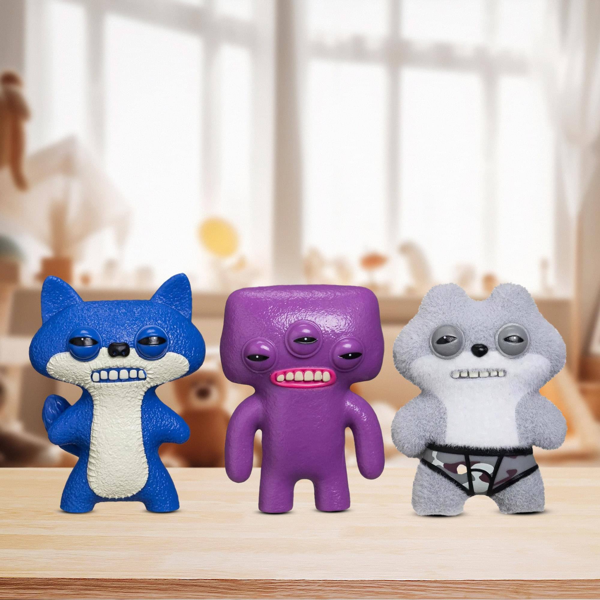 Alt View 5. ZURU - Fuggler 2.5 Inch Figure 3-Pack | Blue/White, Dark Purple, Gray/White - Multi-Colored.