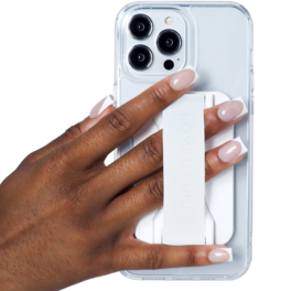 LoveHandle - PRO MagSafe Compatible Magnetic Phone Grip w/Kickstand, Mount, Strap and Stand for Smartphone and Tablet, MagSafe Ring - White