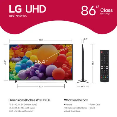 LG 86” Class UT75 Series LED 4K UHD Smart webOS TV 86UT7590PUA - Best Buy