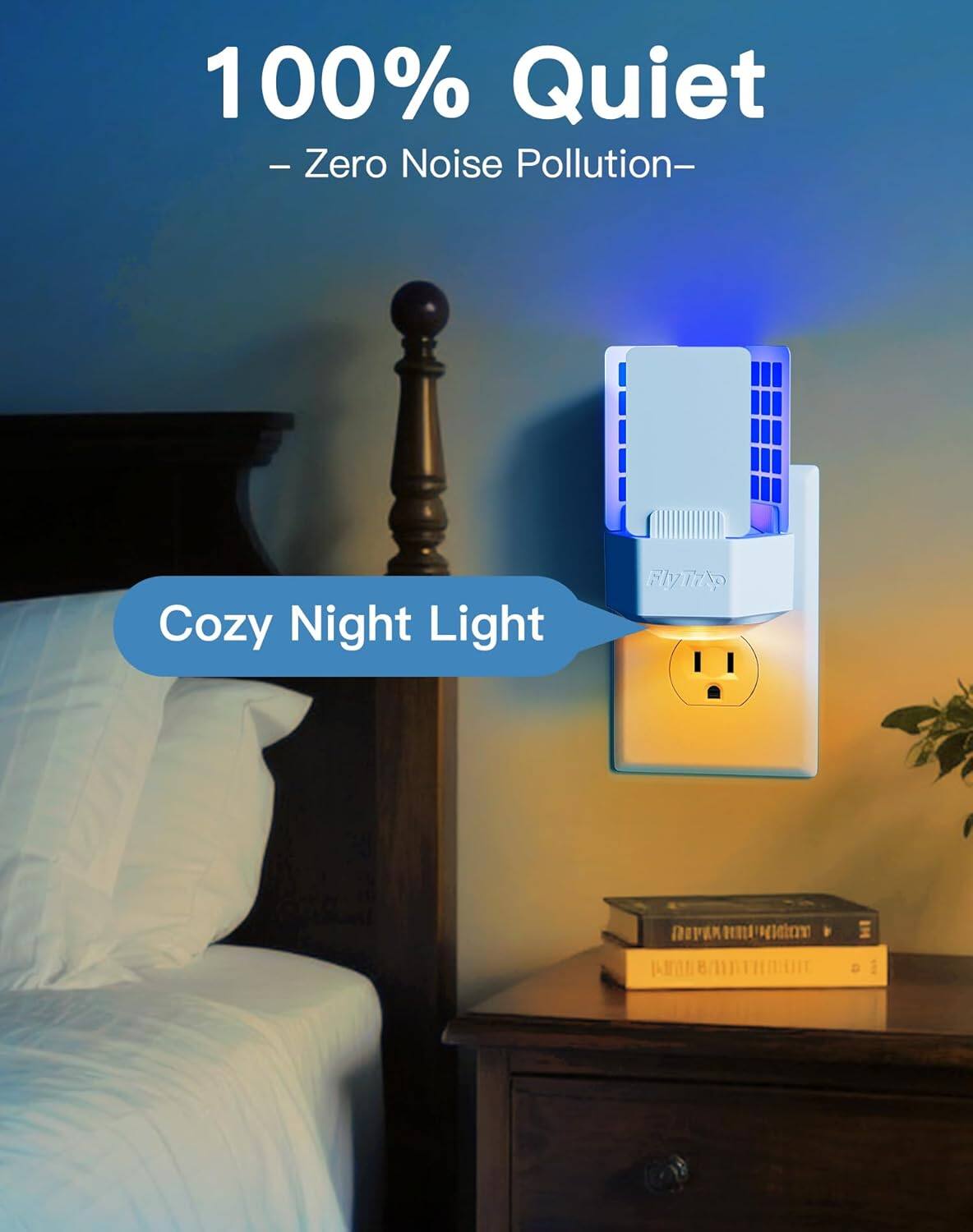 100% Quiet - Zero Noise Pollution  
Cozy Night Light  
Flyznp