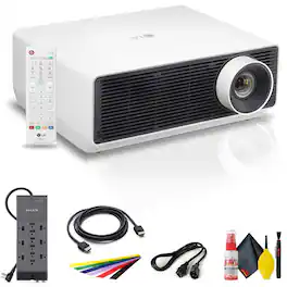 LG - ProBeam BU50N 5000-Lumen HDR XPR 4K UHD Laser DLP Projector With HDMI Cable, Wire straps, Surge Protector, Cleaning s