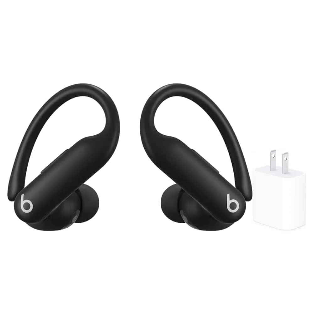 Front. Beats - Beats - Powerbeats Pro 2 True Wireless Active Noise Canceling Earbuds + Power Adapter - Black.