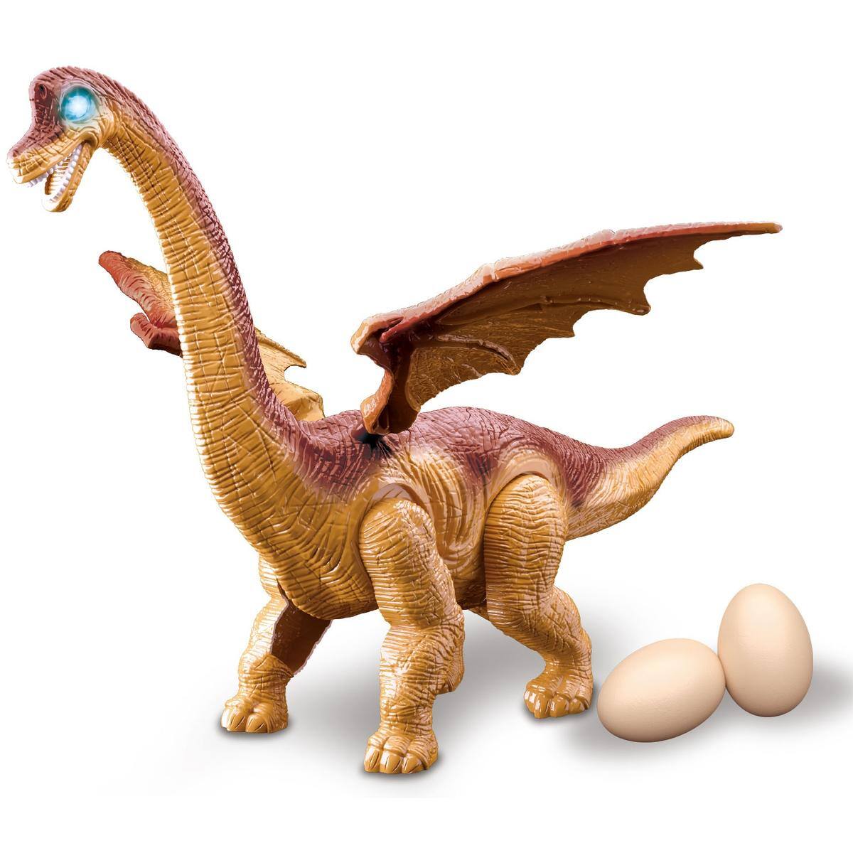 Front. JuzToys - Brachiosaurus Dinosaur Toy Walks And Lays Eggs - Brown.