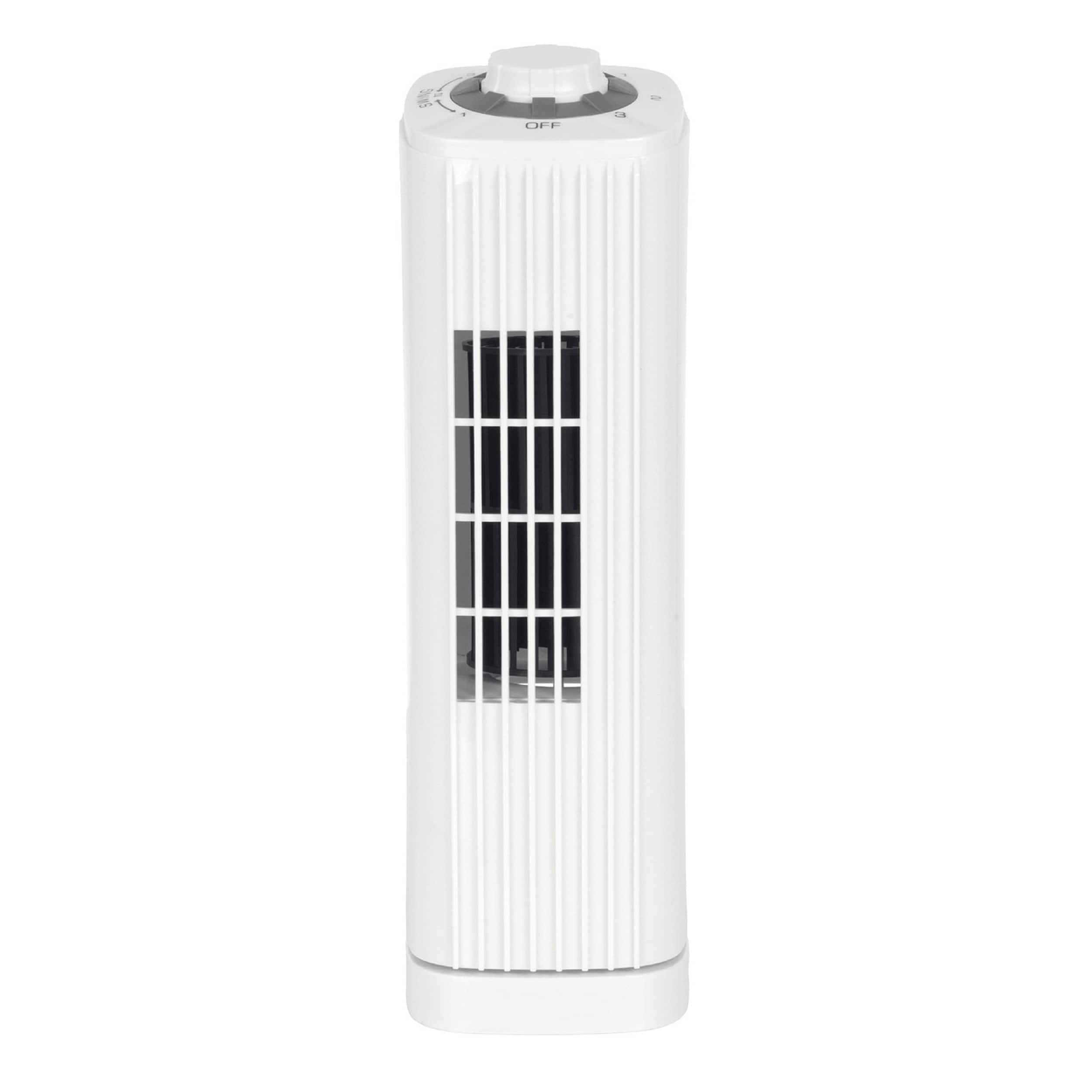 Optimus - F-7348WH 14 Inch Portable Ultra-Slim Desktop Tower Fan - White