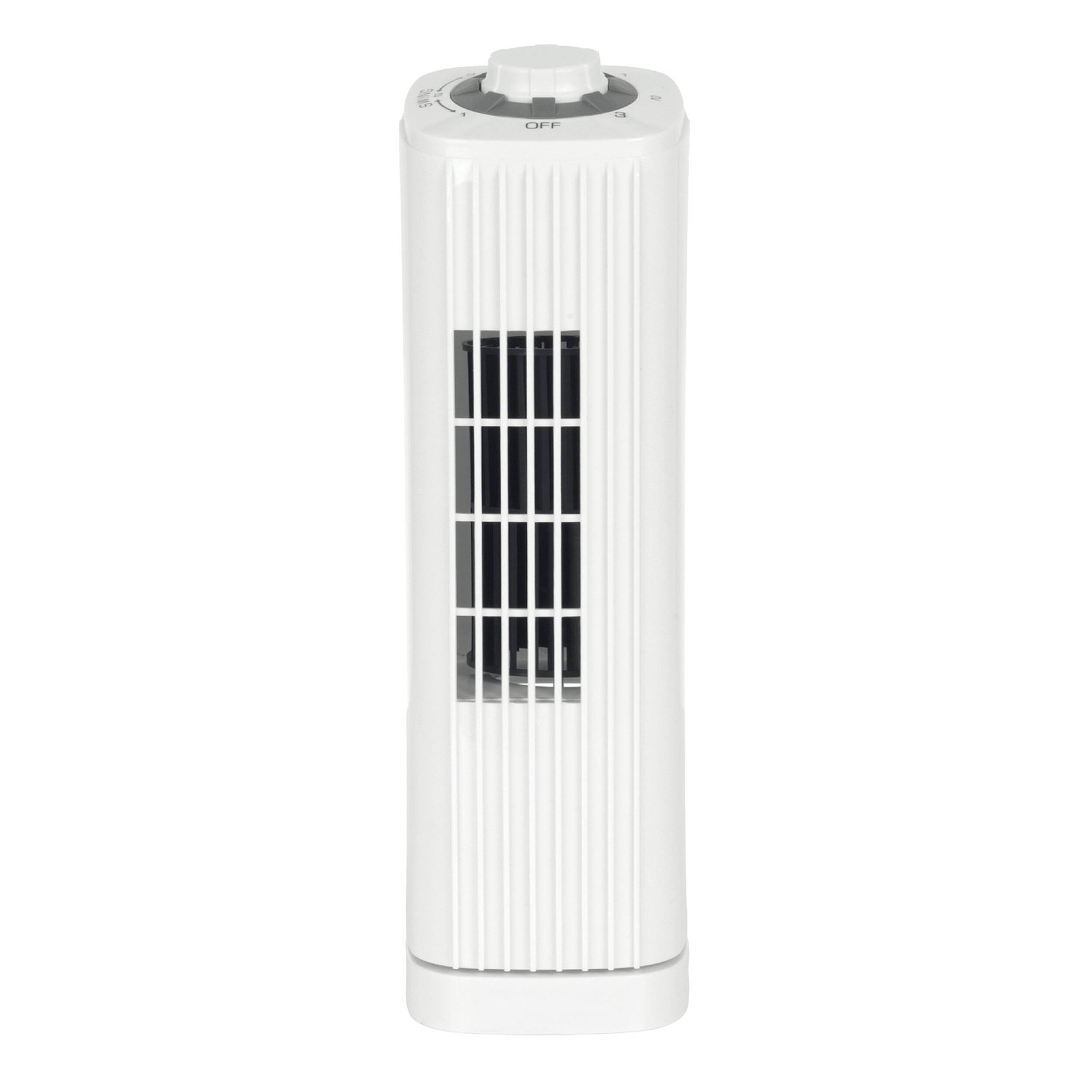 Front. Optimus - Optimus F-7348WH 14 Inch Portable Ultra-Slim Desktop Tower Fan in White - White.