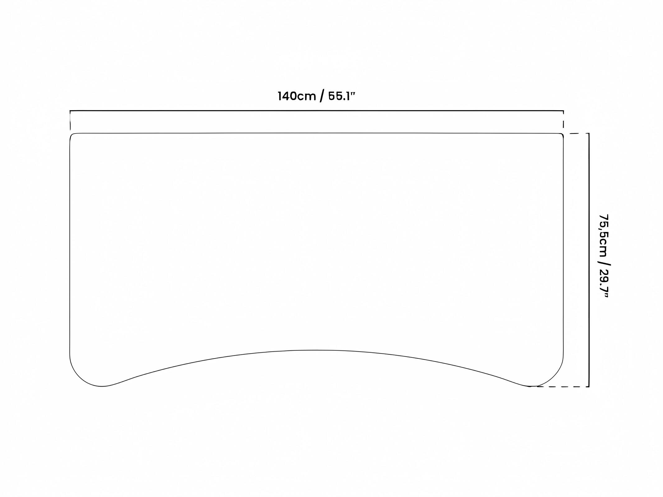 140cm / 55.1"  
75.5cm / 29.7"