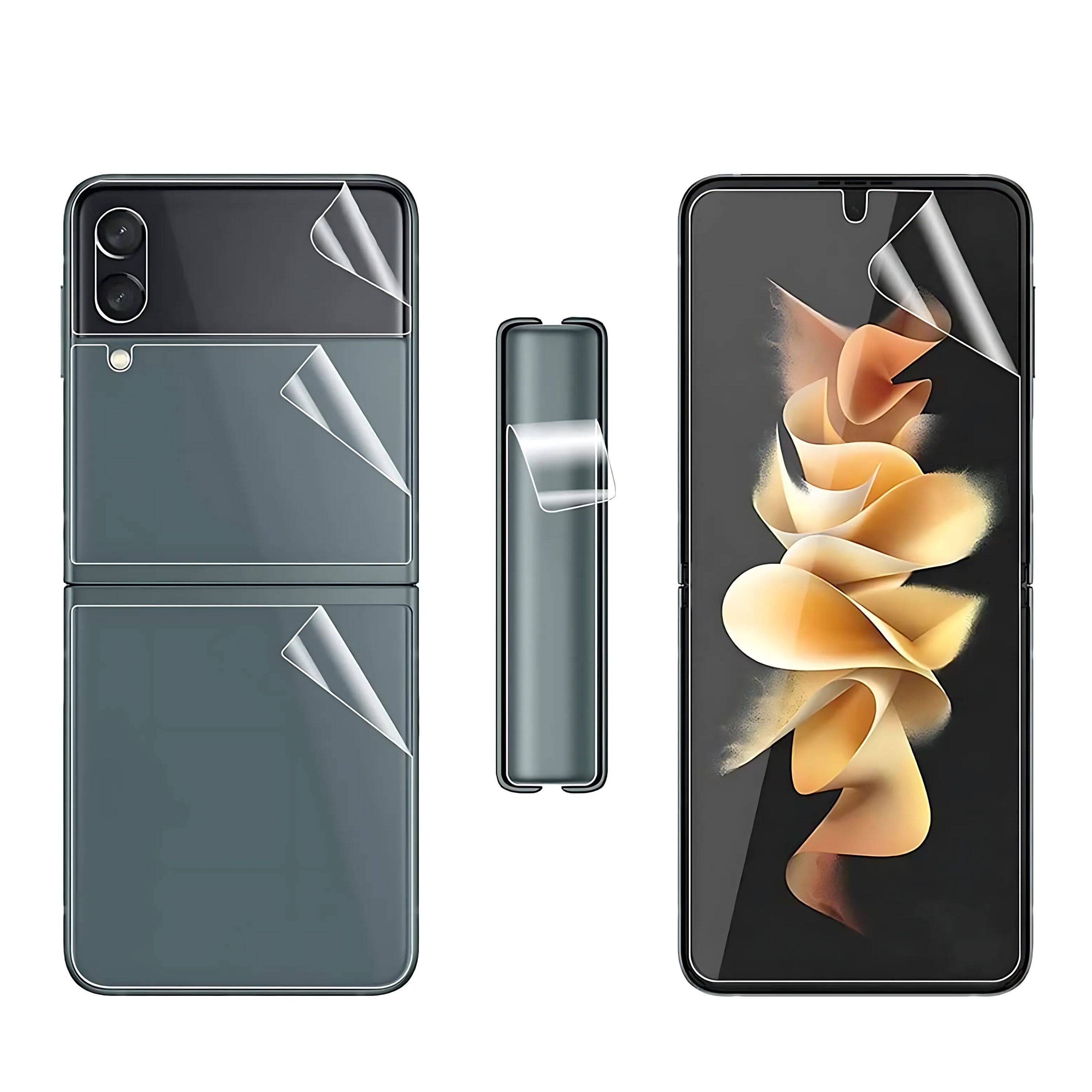 Front. Kitcheniva - Soft Hydrogel Screen Protector Film/HD Lens Cover For Samsung Galaxy Z Flip 3 5G - Transparent.