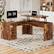 Front. Aheaplus - 56'' Lift Top Computer Desk with Drawers and Power Outlets, Lift Top Executive Desk - Brown.