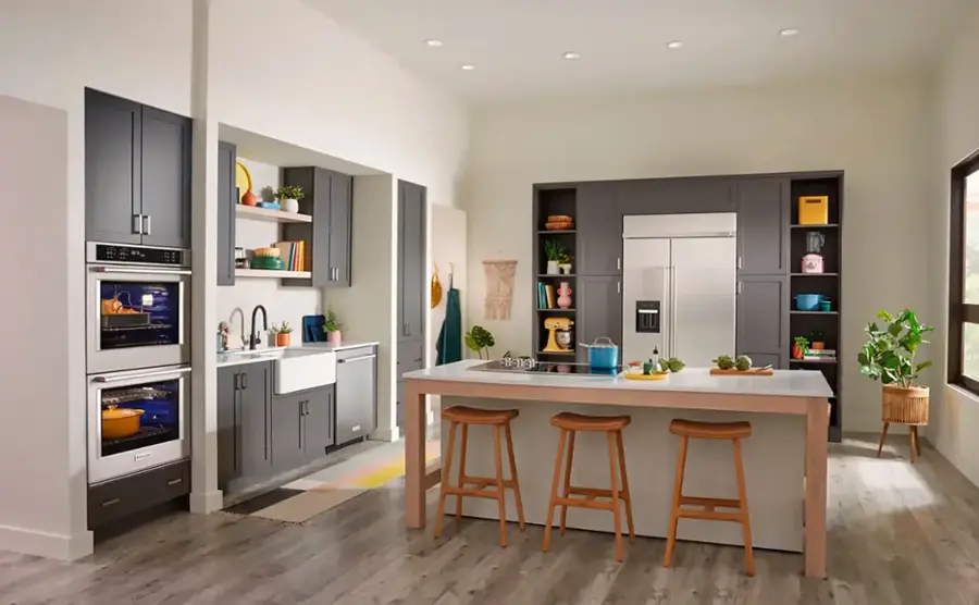 Alt View 21. KitchenAid - 30" Built-In Electric Convection Double Wall Oven with Air Fry Mode - Stainless Steel.