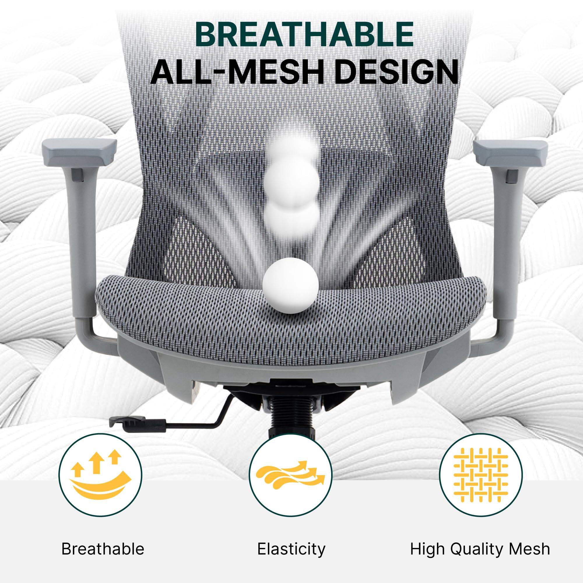 BREATHABLE ALL-MESH DESIGN

- Breathable
- Elasticity
- High Quality Mesh