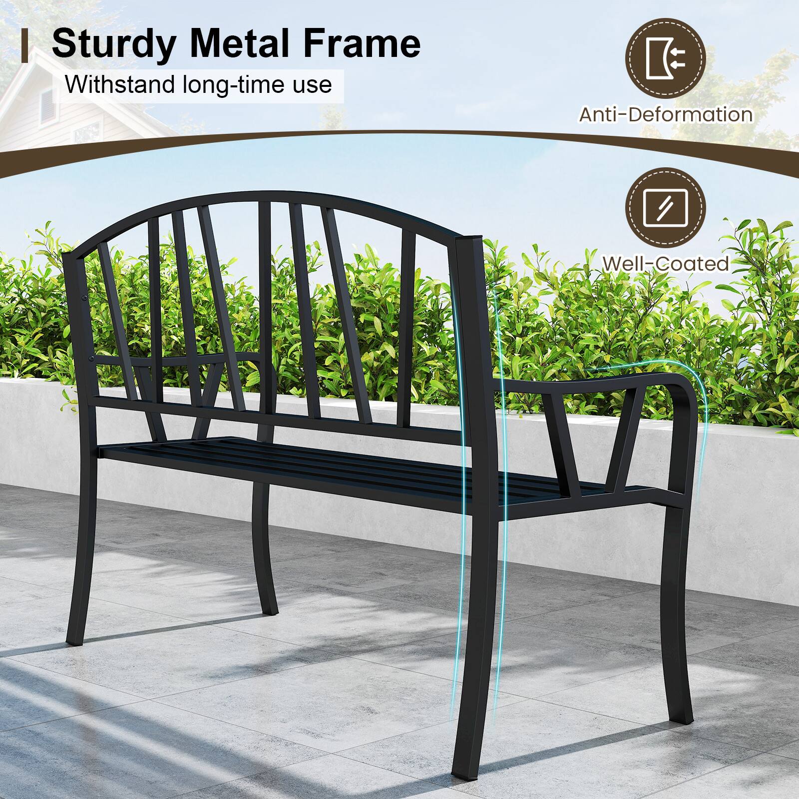 Sturdy Metal Frame  
Withstand long-time use  
Anti-Deformation  
Well-Coated