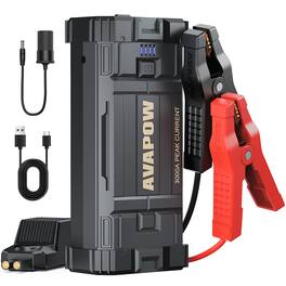 AVAPOW - 3000A Peak Jump Starter 23800mAh 12V Portable Battery Booster for Gas/Diesel Engines up to 8.0L with LCD Display,