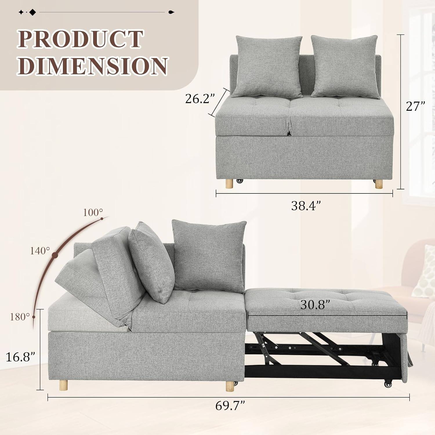 PRODUCT DIMENSION

- 26.2"
- 27"
- 38.4"
- 16.8"
- 30.8"
- 69.7"