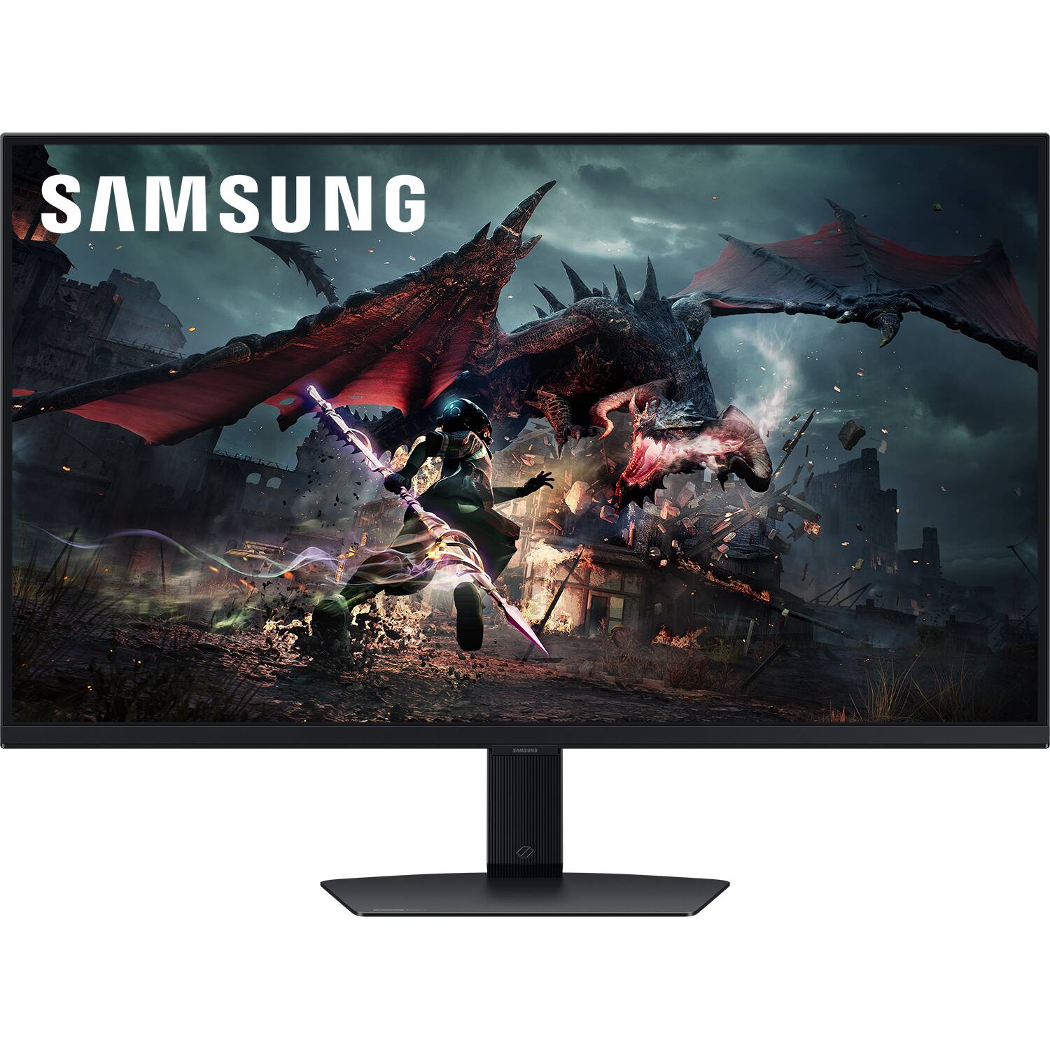 Back. Samsung - 32" Odyssey G50D QHD IPS 180Hz 1ms AMD FreeSync and G-Sync Compatible Gaming Monitor with HDR 400 (DisplayPort, HDMI) - Black.