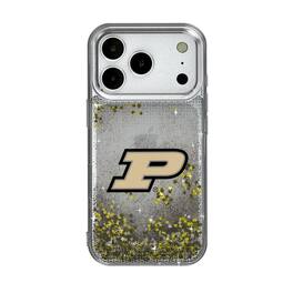 Keyscaper - NCAA - Purdue Boilermakers Linen Logo iPhone Glitter Case - 15 - Multicolor