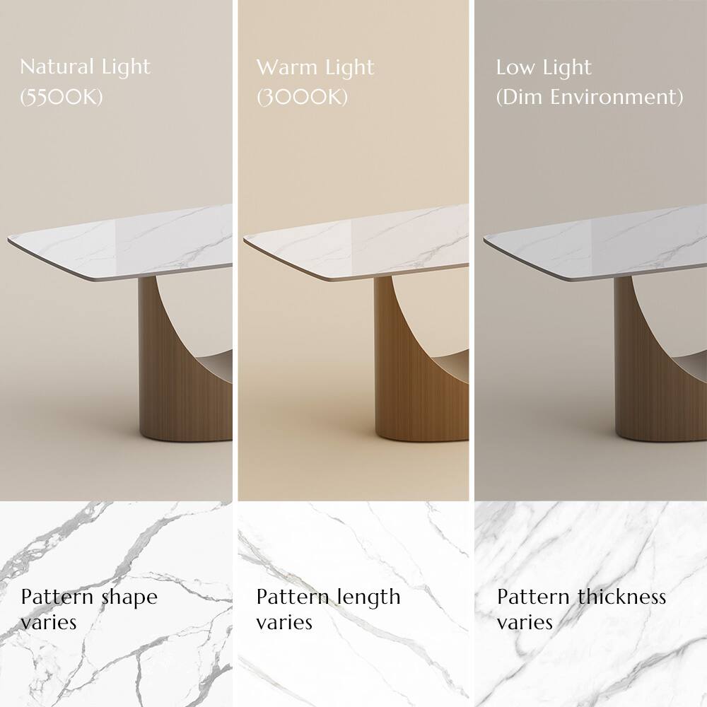 Natural Light (5500K)  
Warm Light (3000K)  
Low Light (Dim Environment)  

Pattern shape varies  
Pattern length varies  
Pattern thickness varies
