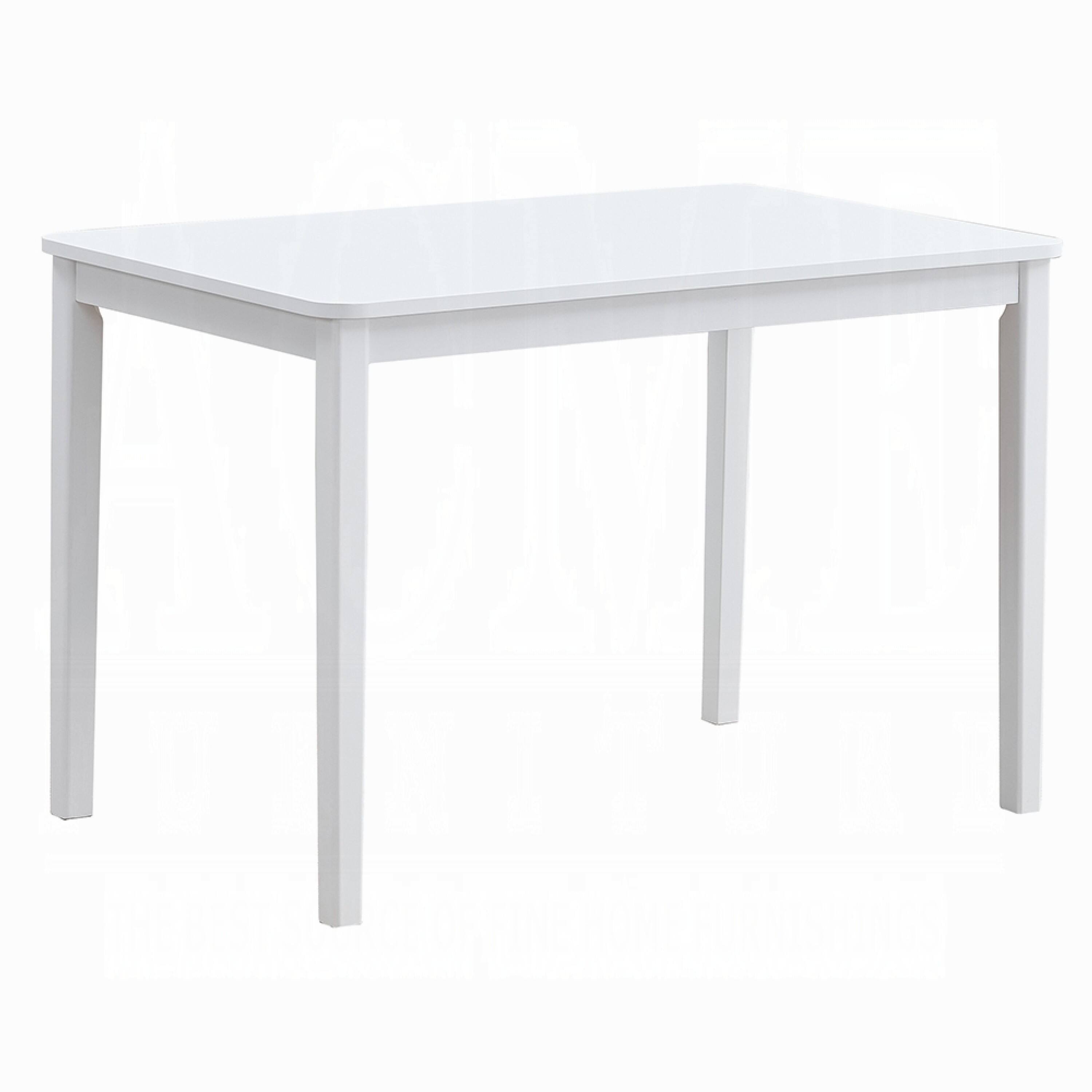 Alt View 1. Manhattan Lane - Ideli 5 Piece Dining Table Set with 4 Chairs, Brown Linen, White Wood - Brown, White.