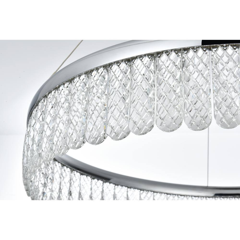 Alt View 6. Elegant Lighting - Rune 24 inch Adjustable LED chandelier in Chrome - Chrome.