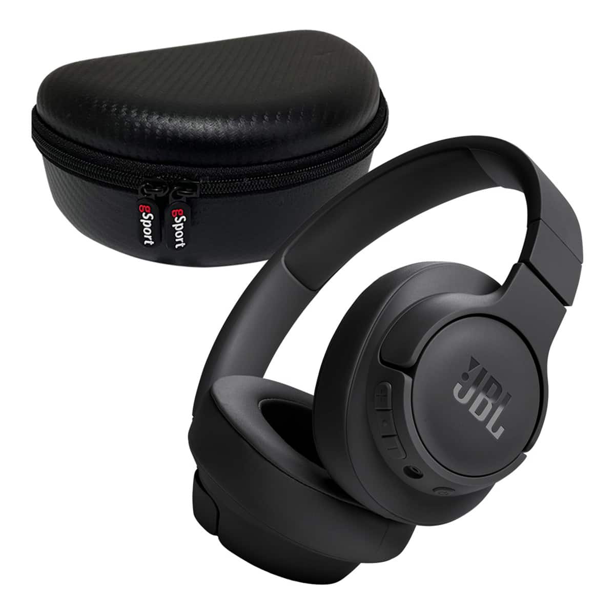 JBL - Tune 720BT Wireless Over Ear Bluetooth Headphone Bundle with gSport Case - Black