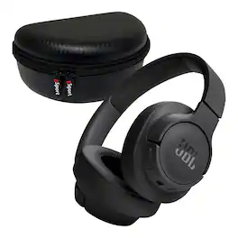 JBL - Tune 720BT Wireless Over Ear Bluetooth Headphone Bundle with gSport Case - Black