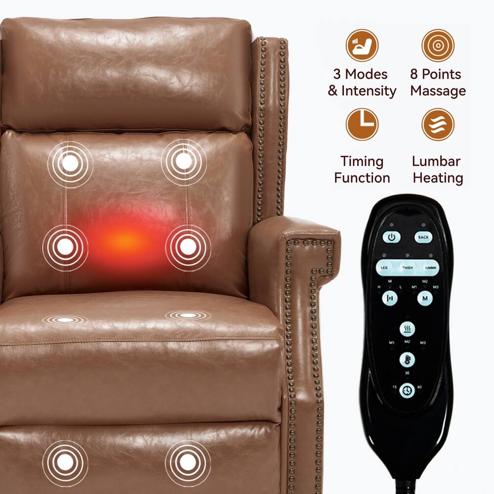 3 Modes & Intensity Massage  
8 Points  
Timing Function  
Lumbar Heating  

BACK  
LEG  
THIGH  

M  
M  
M2  
M3  

5  
15  
60
