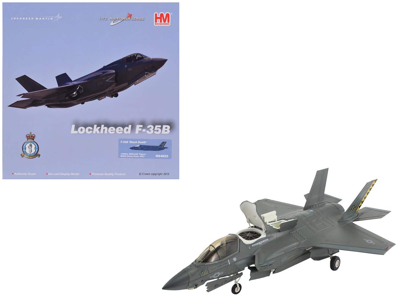 Hobby Master - Lockheed Martin F-35B Lightning II " Death VMFA-542 MCAS Cherry Point 2023" USMC 1/72 Diecast Model - Black