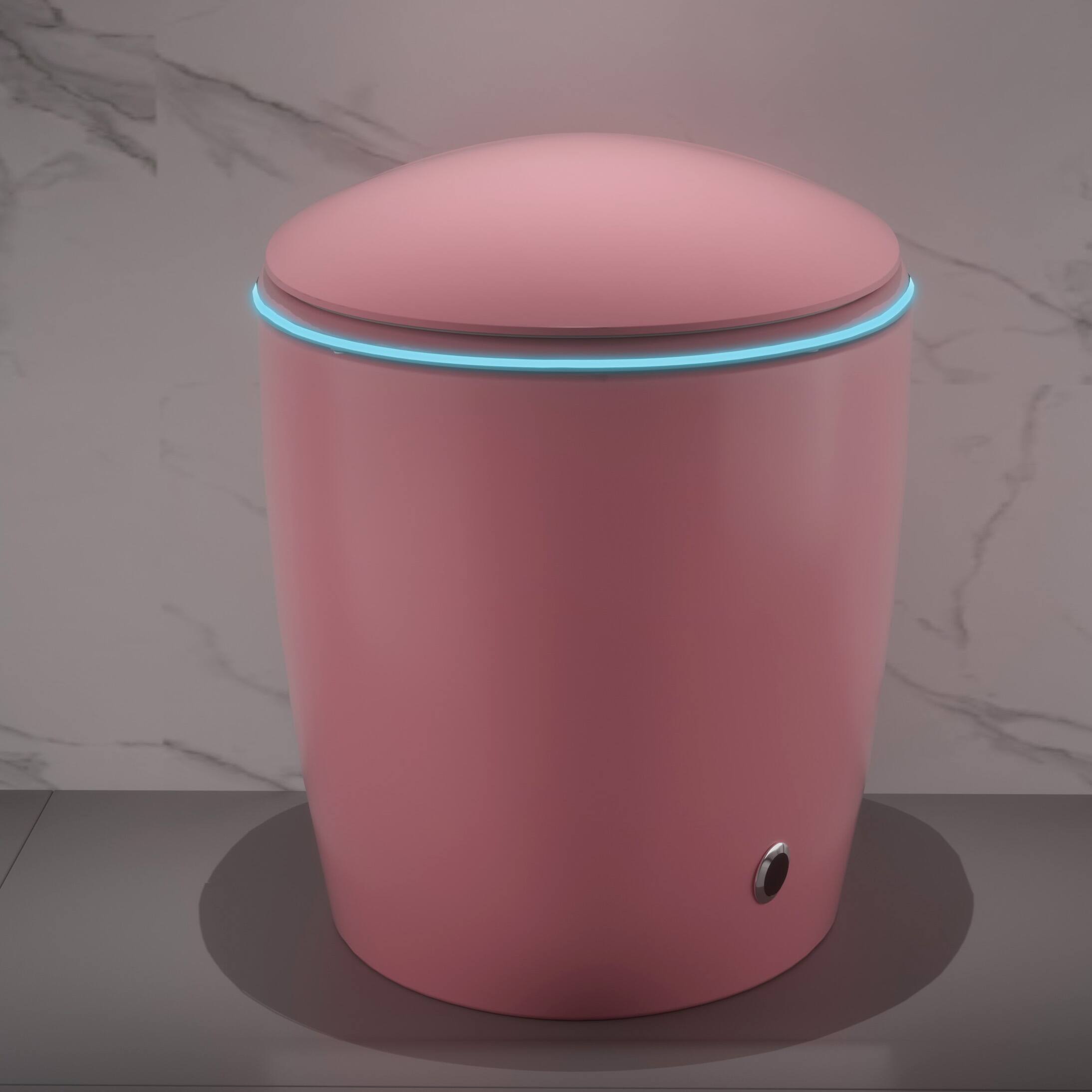 Angle. TinyHomie - Unique Smart Toilet with Bidet Built In Intelligent One Piece Toilet For Modern Bathroom Auto OpenClose Seat - Pink.