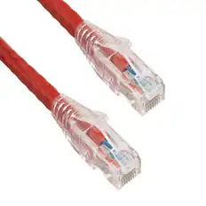 Front. Sanoxy - SANOXY Cables and Adapters; 2ft Cat6 550 MHz UTP Ethernet Network Patch Cable with Clear Snagless Boot, Red - Red.