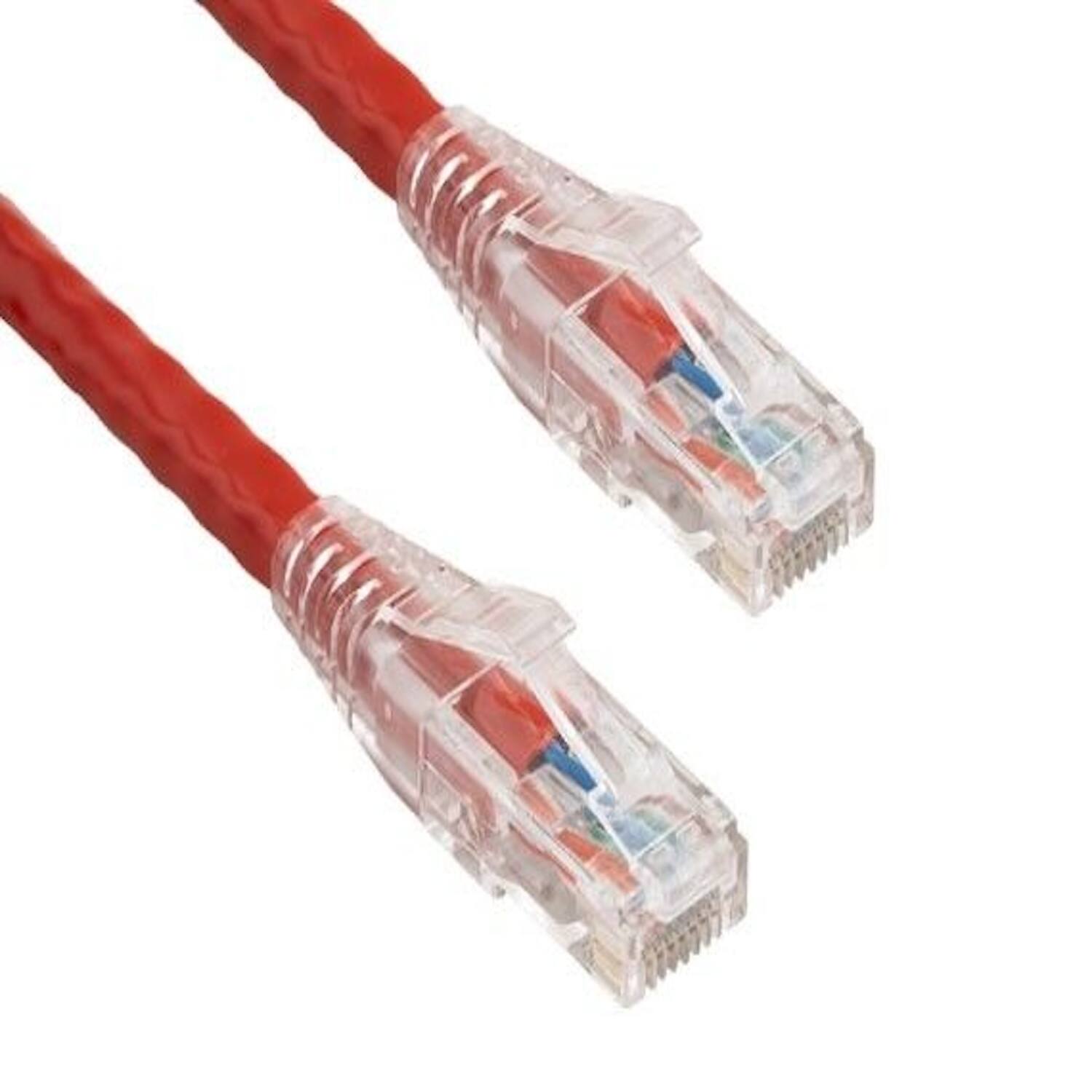 Sanoxy - Cables and Adapters; 25ft Cat6 550 MHz UTP Ethernet Network Patch Cable with Clear Snagless Boot - Red
